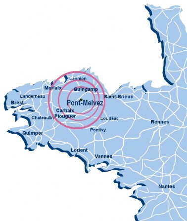 Pont-Melvez situation géographique